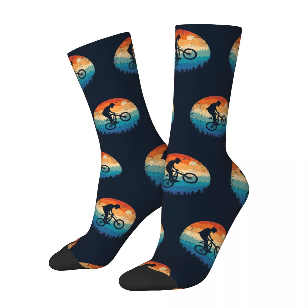 Mountain Biking Socks - Engraçado louco meias para homens mountain