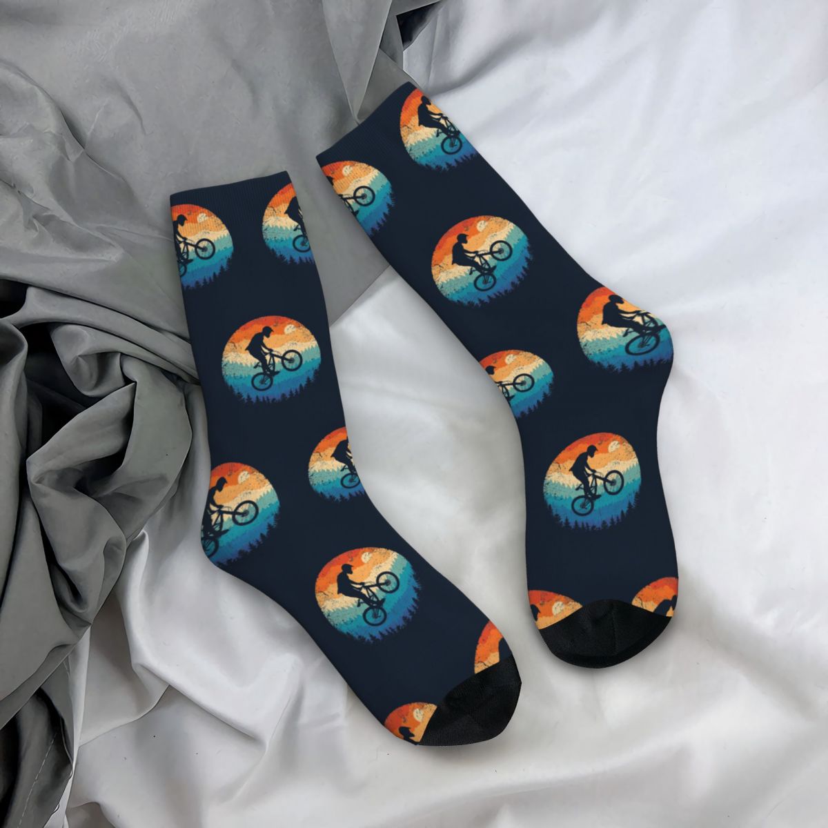 Engraçado louco meias para hom - Mountain Biking Socks avaliação e preço